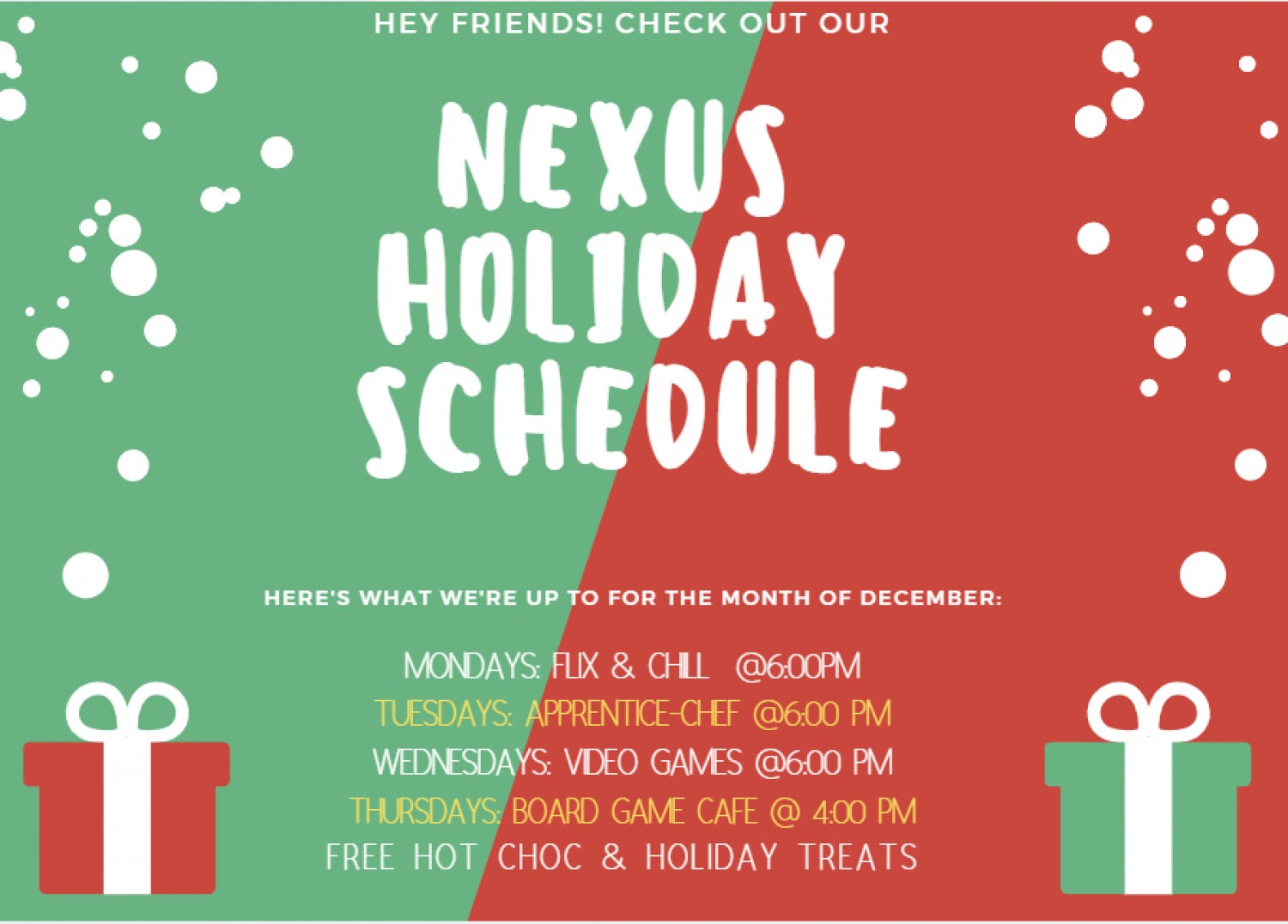 Nexus Holiday ScheduleNews Nexus Youth Services